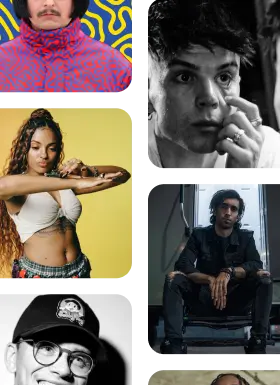 Banner with a list of artists